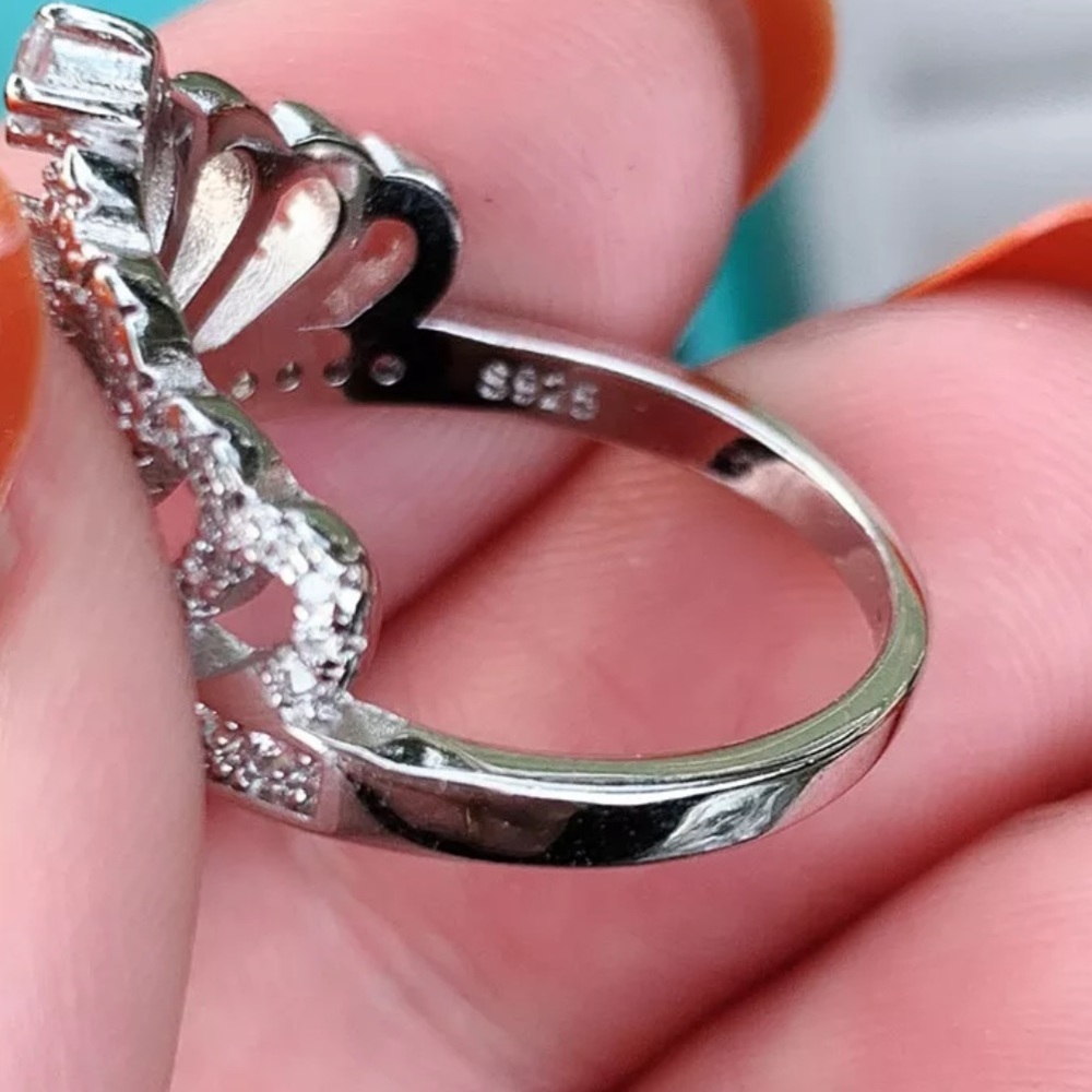 STERLING SILVER CROWN 👑 RING - Picture 3 of 5